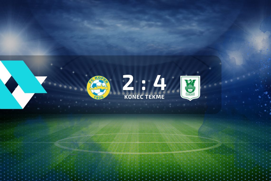 Nogometaši Olimpije so v gosteh premagali Koper s 4:2