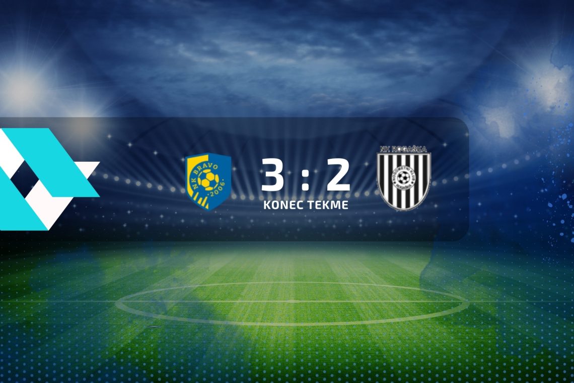 Nogometaši ljubljanskega Brava so s 3:2 (1:0) premagali Rogaško.