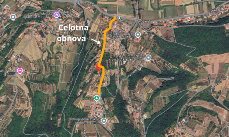 Popolna zapora na javni poti Hliban–Guci