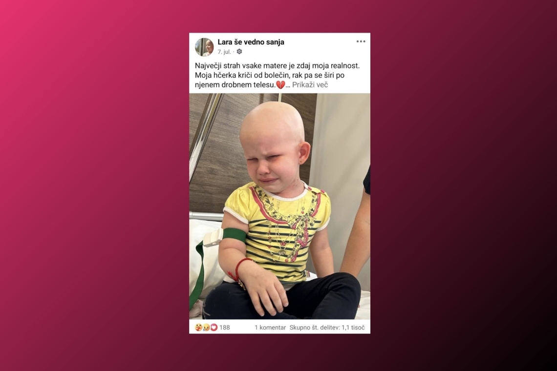 Sumljiva spletna stran z lažno zgodbo o deklici Lari